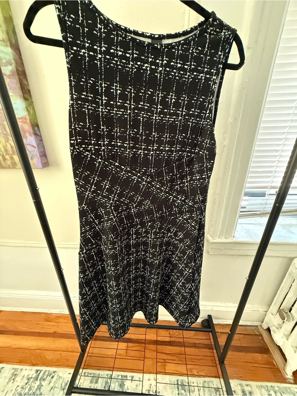 SHEIN Black & White Textured A-Line Skirt